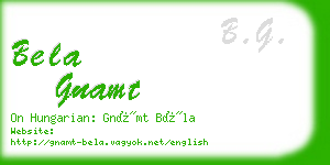 bela gnamt business card
